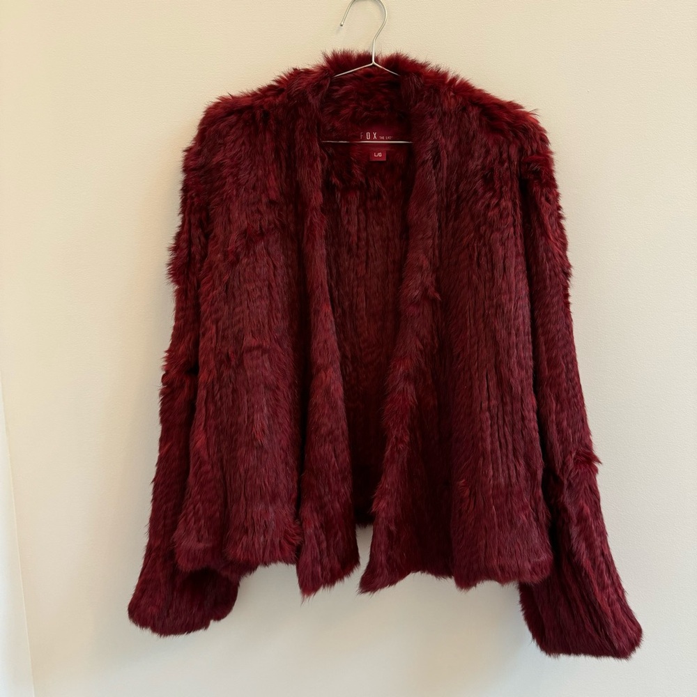 Fox Women's Fur Jacket - Deep Red